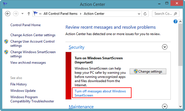 Action Center